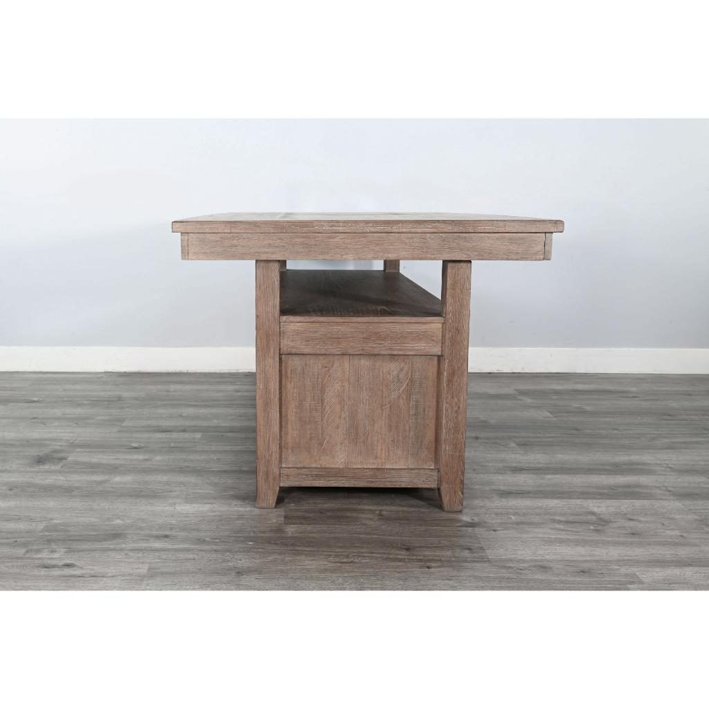 Sunny D Sierra Extendable Dining Table with Barn Door Storage