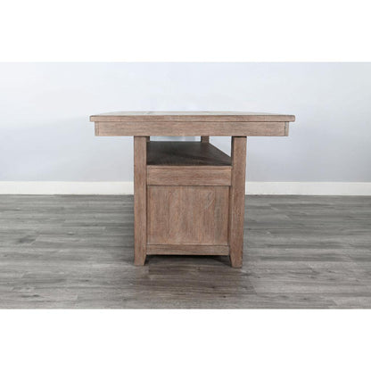 Sunny D Sierra Extendable Dining Table with Barn Door Storage