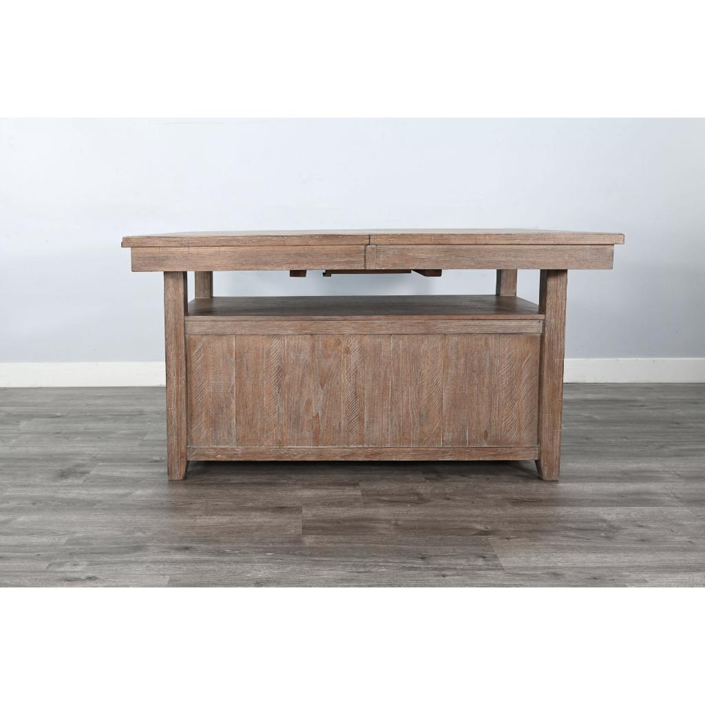 Sunny D Sierra Extendable Dining Table with Barn Door Storage