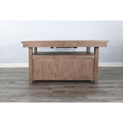 Sunny D Sierra Extendable Dining Table with Barn Door Storage