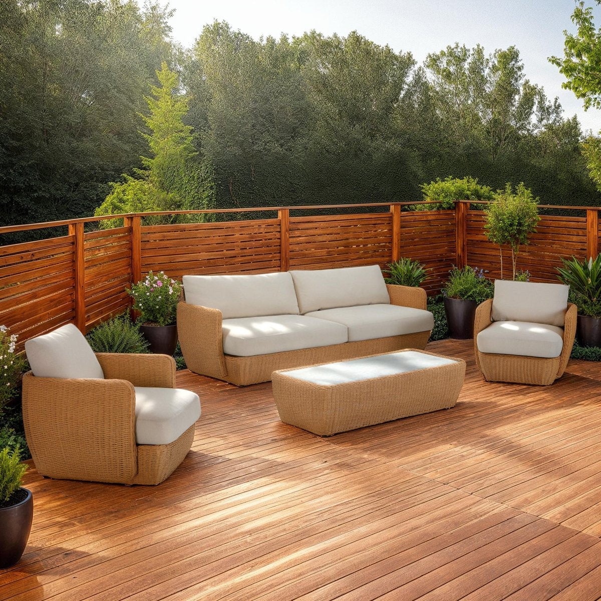 LH Home Siesta All-Weather Wicker Outdoor Coffee Table