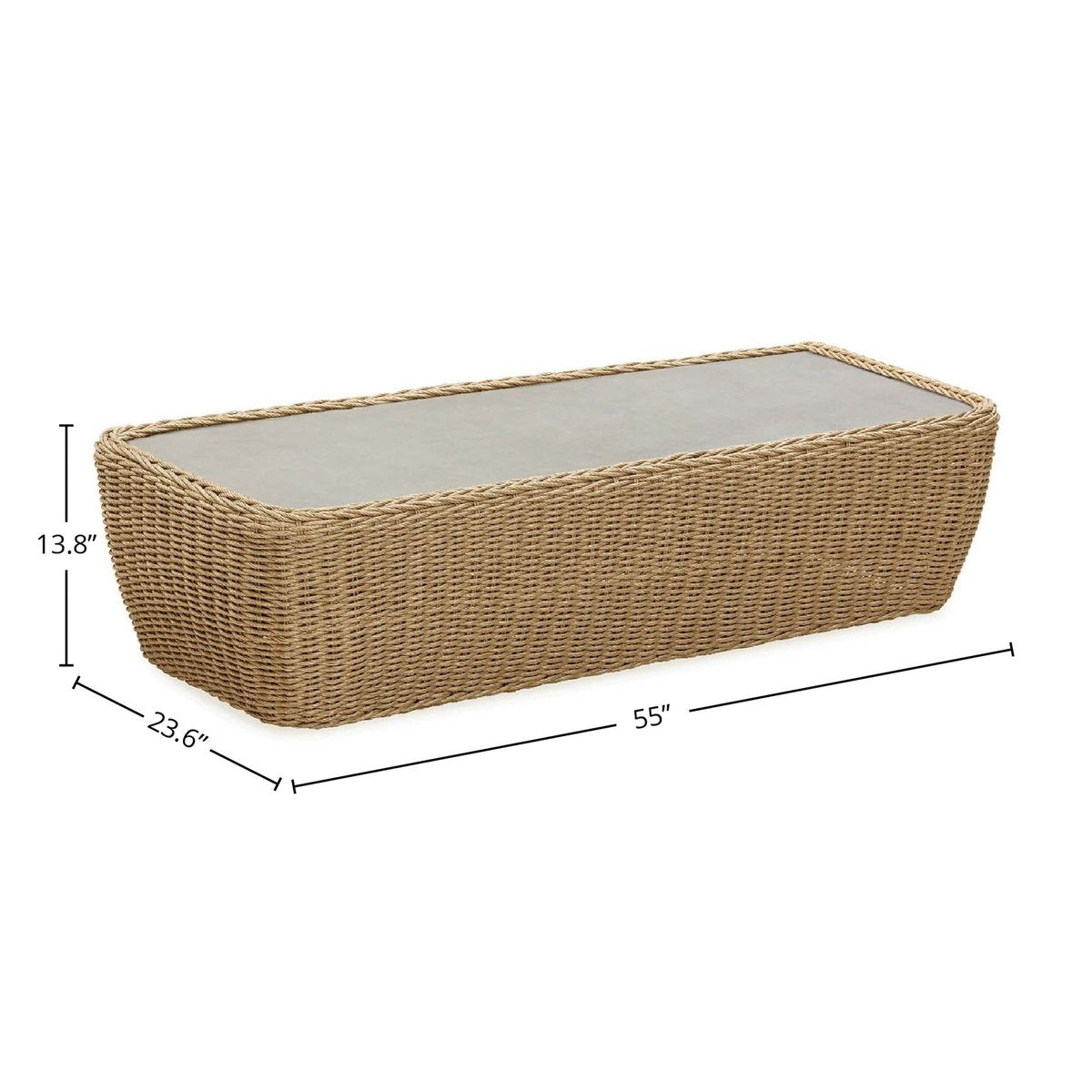 LH Home Siesta All-Weather Wicker Outdoor Coffee Table