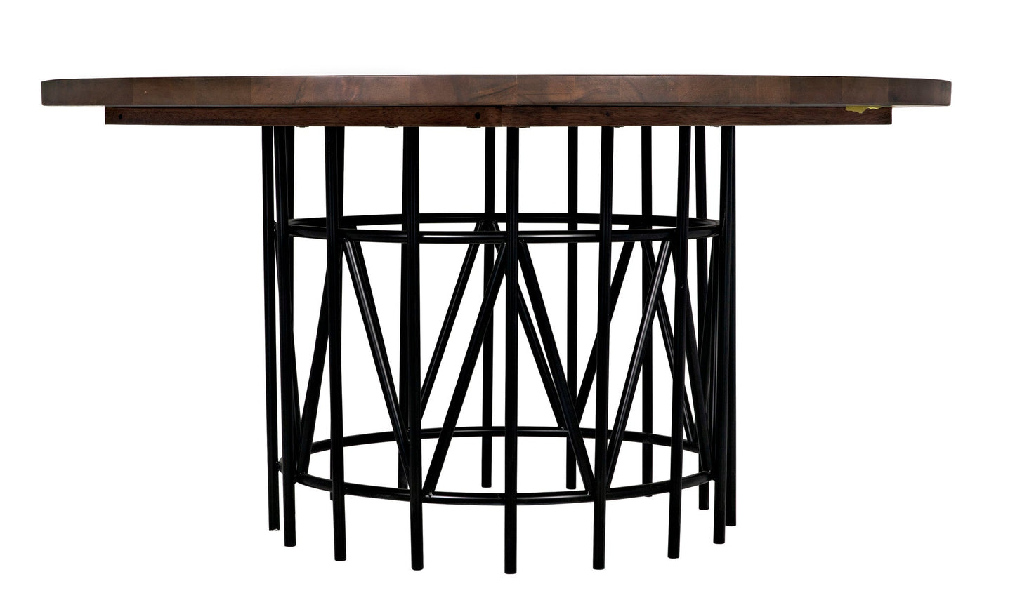 Silberman Dining Table, Dark Walnut W/Black Steel Base-Dining Tables-Noir-Sideboards and Things