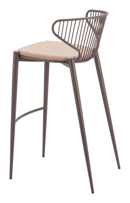 Zuo Modern Silues Faux Leather Barstool 2PC