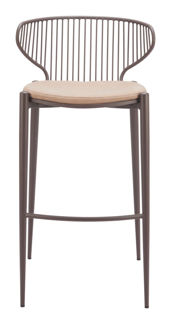 Zuo Modern Silues Faux Leather Barstool 2PC