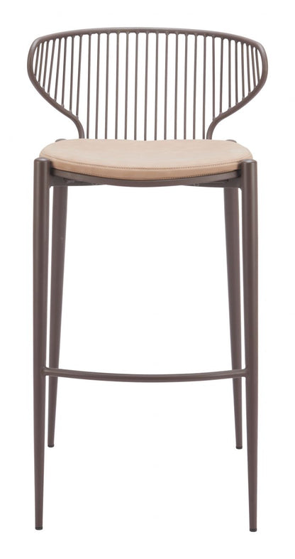 Zuo Modern Silues Faux Leather Barstool 2PC