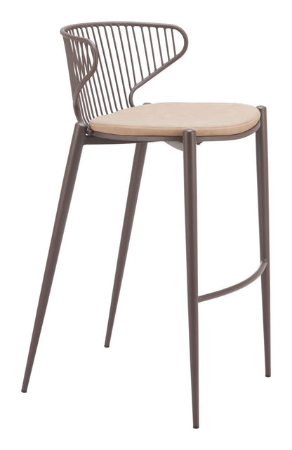 Zuo Modern Silues Faux Leather Barstool 2PC