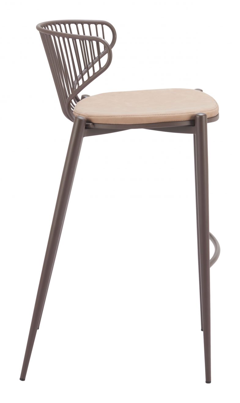 Zuo Modern Silues Faux Leather Barstool 2PC