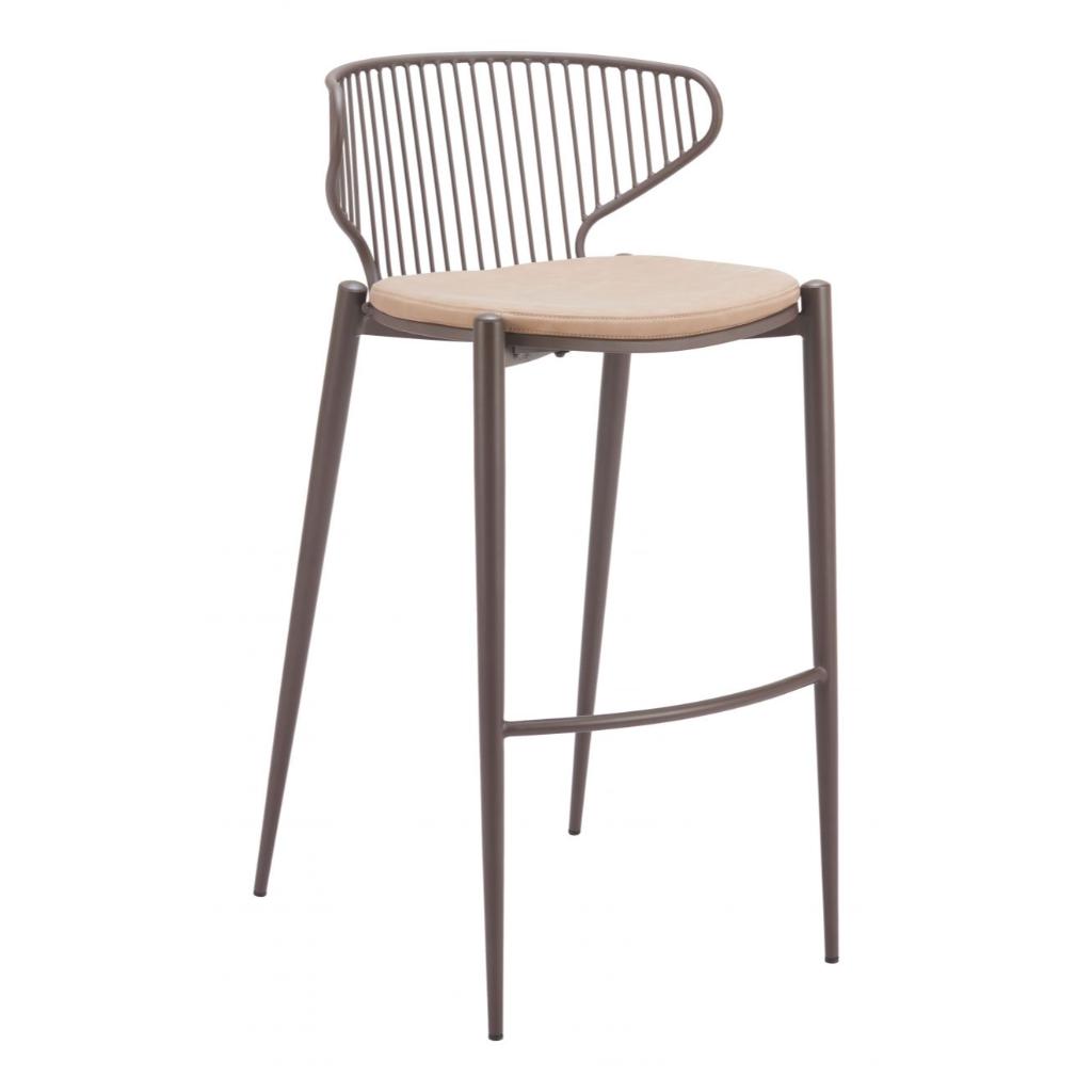 Zuo Modern Silues Faux Leather Barstool 2PC