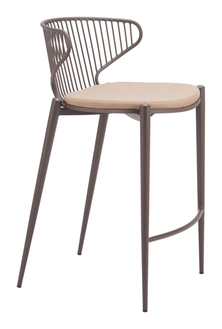 Zuo Modern Silues Faux Leather Counter Stool 2PC