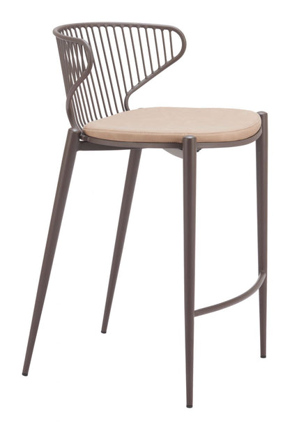 Zuo Modern Silues Faux Leather Counter Stool 2PC