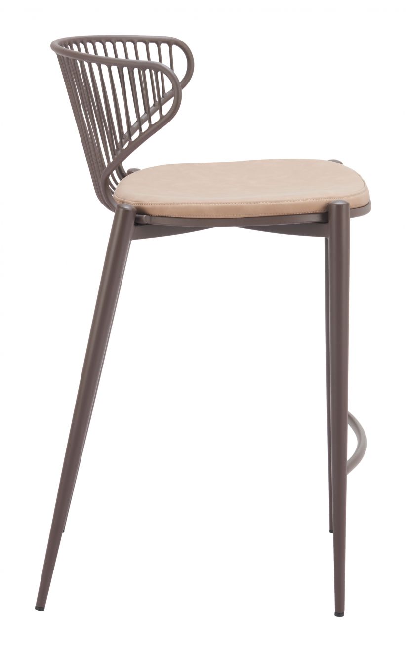 Zuo Modern Silues Faux Leather Counter Stool 2PC