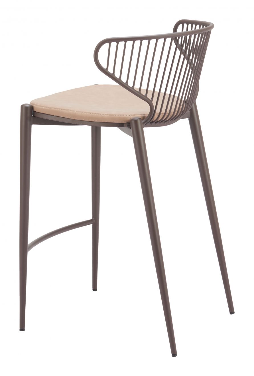 Zuo Modern Silues Faux Leather Counter Stool 2PC