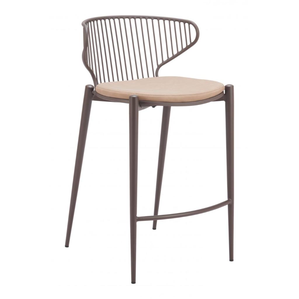Zuo Modern Silues Faux Leather Counter Stool 2PC