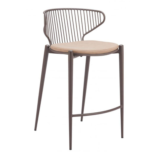 Zuo Modern Silues Faux Leather Counter Stool 2PC