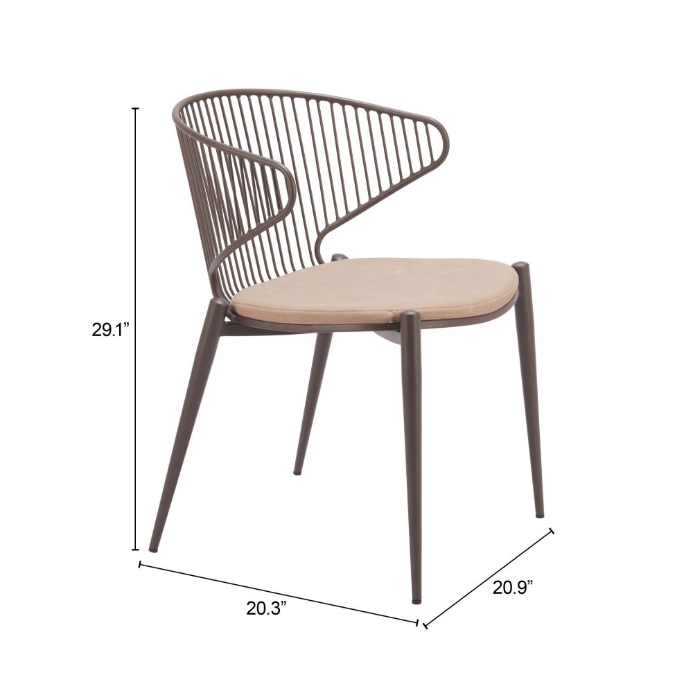 Zuo Modern Silues Faux Leather Dining Chair 2PC