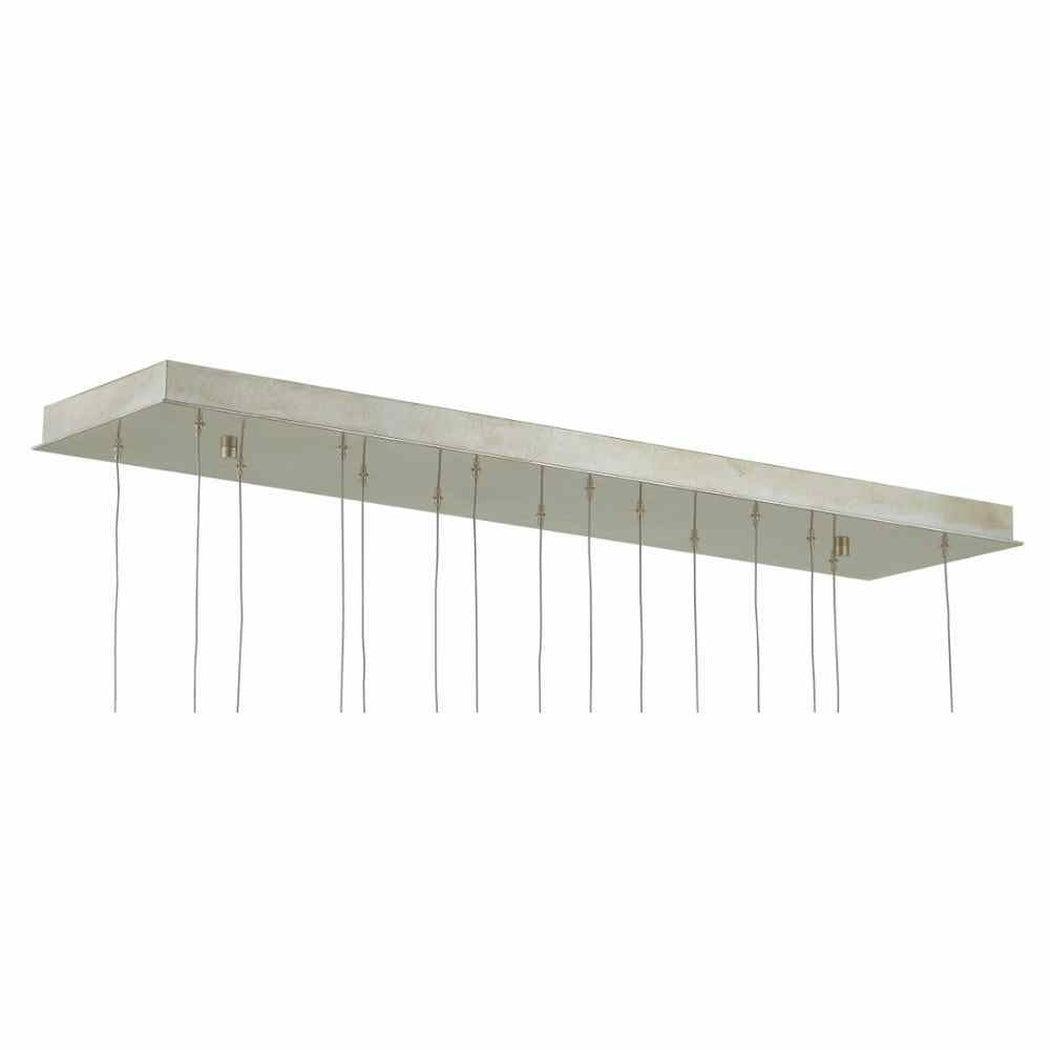 Silver Antique Brass Glace Rectangular 15-Light Multi-Drop Pendant Pendants Sideboards and Things By Currey & Co