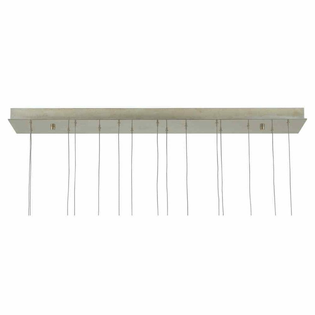 Silver Antique Brass Glace Rectangular 15-Light Multi-Drop Pendant Pendants Sideboards and Things By Currey & Co