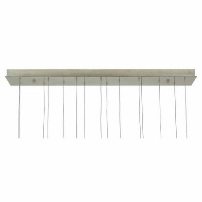 Silver Antique Brass Glace Rectangular 15-Light Multi-Drop Pendant Pendants Sideboards and Things By Currey & Co