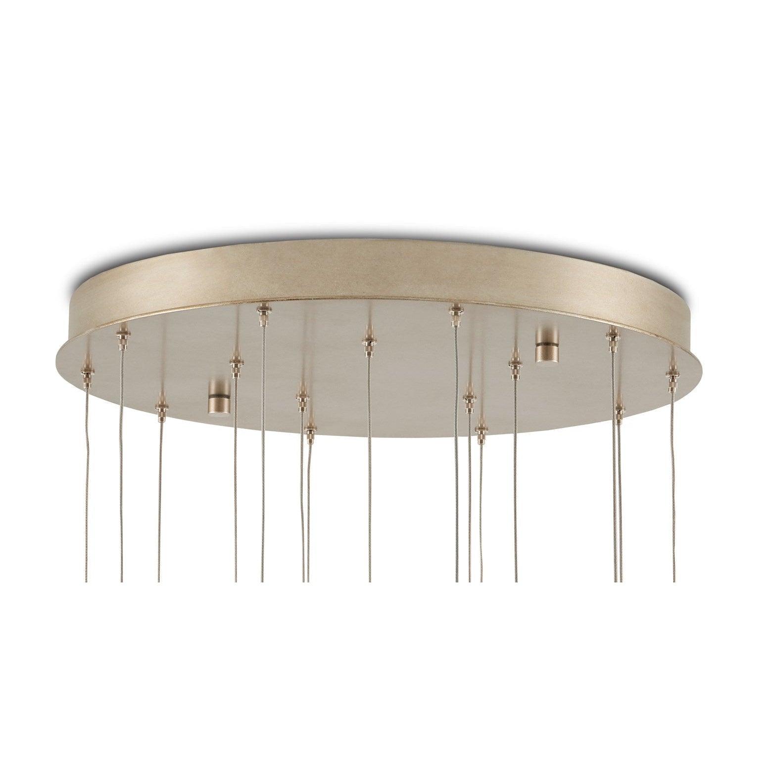 Silver Escenia Round 15-Light Multi-Drop Pendant Pendants Sideboards and Things By Currey & Co