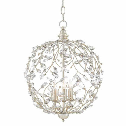 Silver Granello Crystal Bud Silver Orb Chandelier Chandeliers Sideboards and Things By Currey & Co