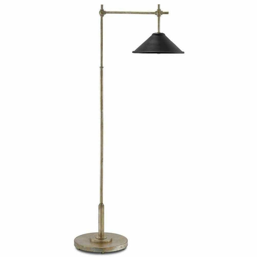 Silver Granello Satin Black Dao Floor Lamp Floor Lamps Sideboards and Things By Currey & Co