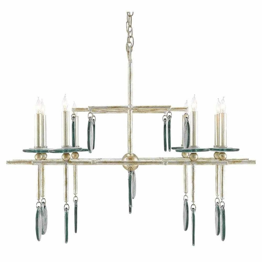 Silver Granello Sethos Silver Rectangular Chandelier Chandeliers Sideboards and Things By Currey & Co