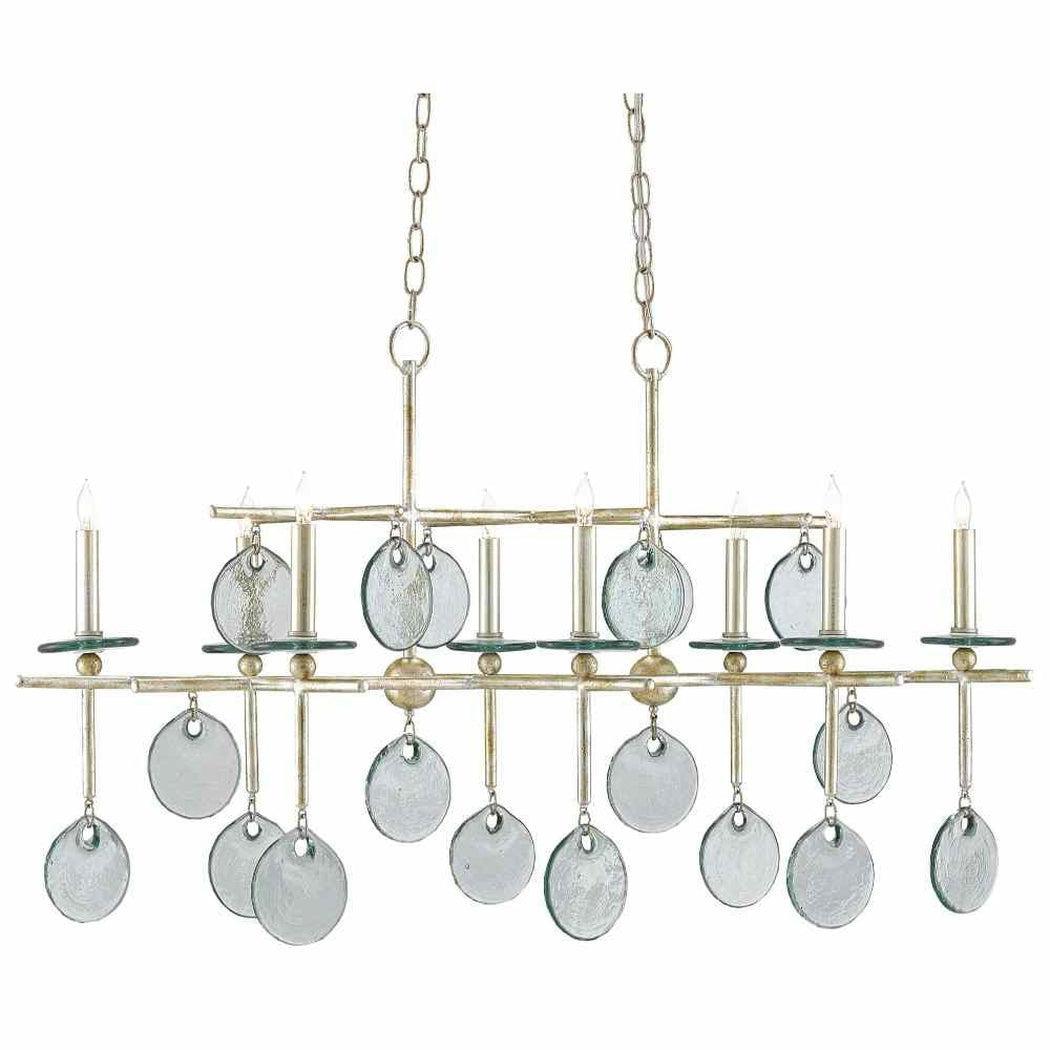 Silver Granello Sethos Silver Rectangular Chandelier Chandeliers Sideboards and Things By Currey & Co