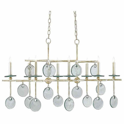 Silver Granello Sethos Silver Rectangular Chandelier Chandeliers Sideboards and Things By Currey & Co