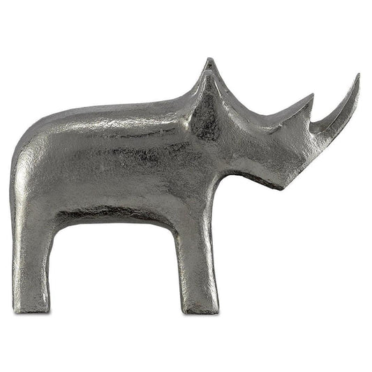 Silver Kano Silver Large Rhino Statues & Sculptures Sideboards and Things By Currey & Co