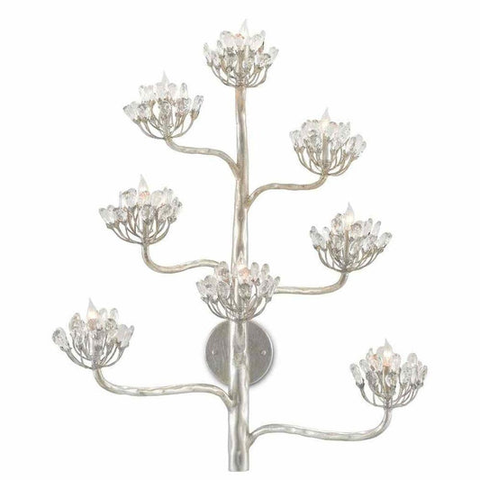 Silver Leaf Agave Americana Silver Wall Sconce Wall Sconces Sideboards and Things By Currey & Co