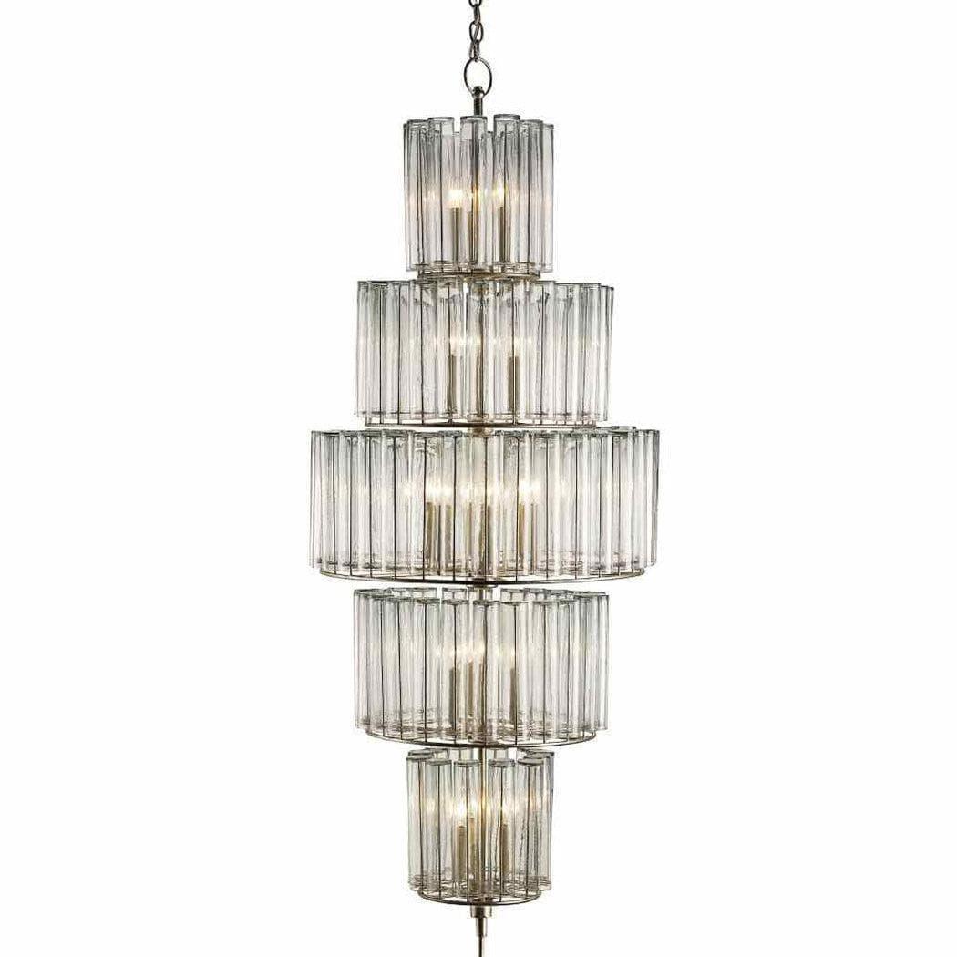 Silver Leaf Bevilacqua Large Chandelier Chandeliers Sideboards and Things By Currey & Co