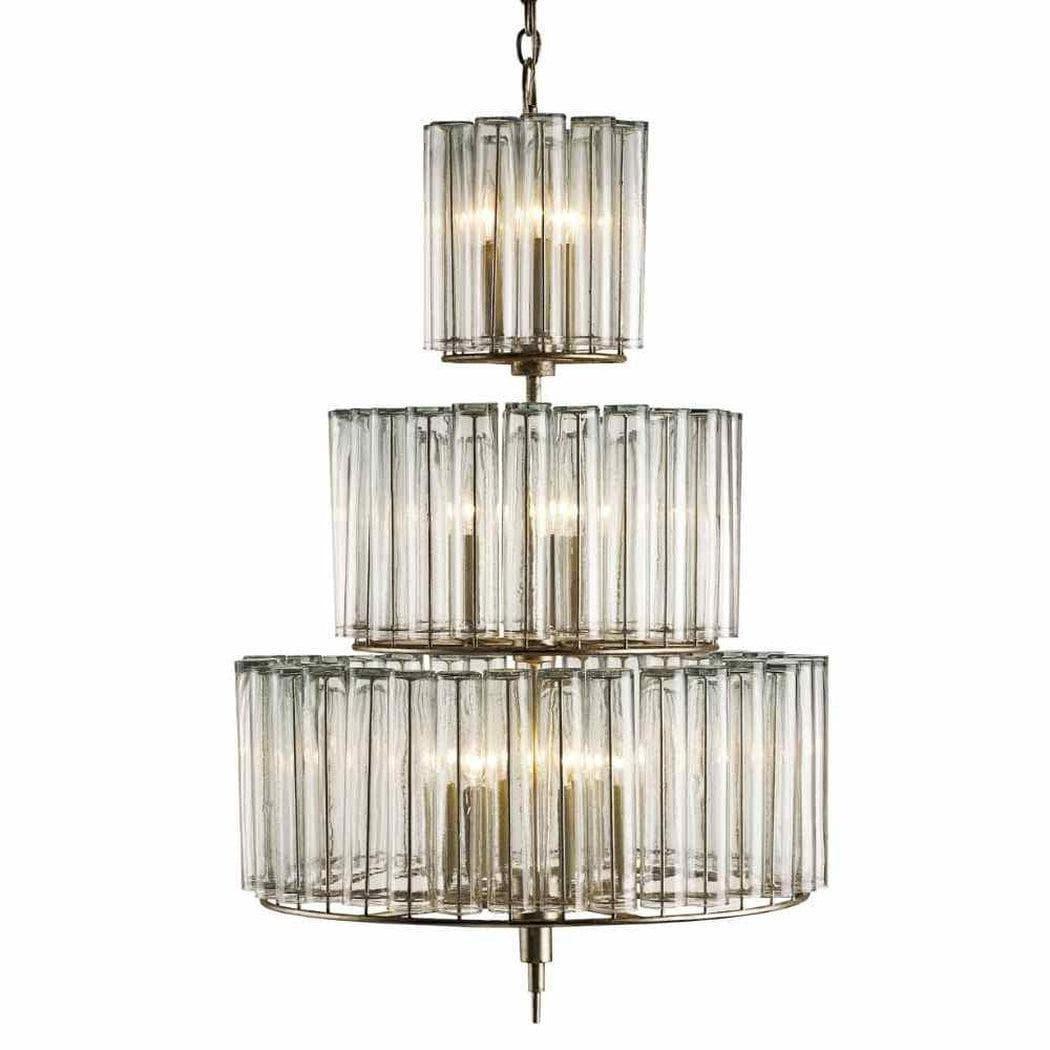 Silver Leaf Bevilacqua Medium Chandelier Chandeliers Sideboards and Things By Currey & Co