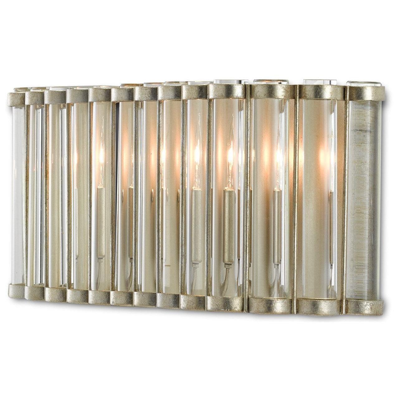 Silver Leaf Clear Warwick Wall Sconce Bunny Williams Wall Sconces Sideboards and Things By Currey & Co