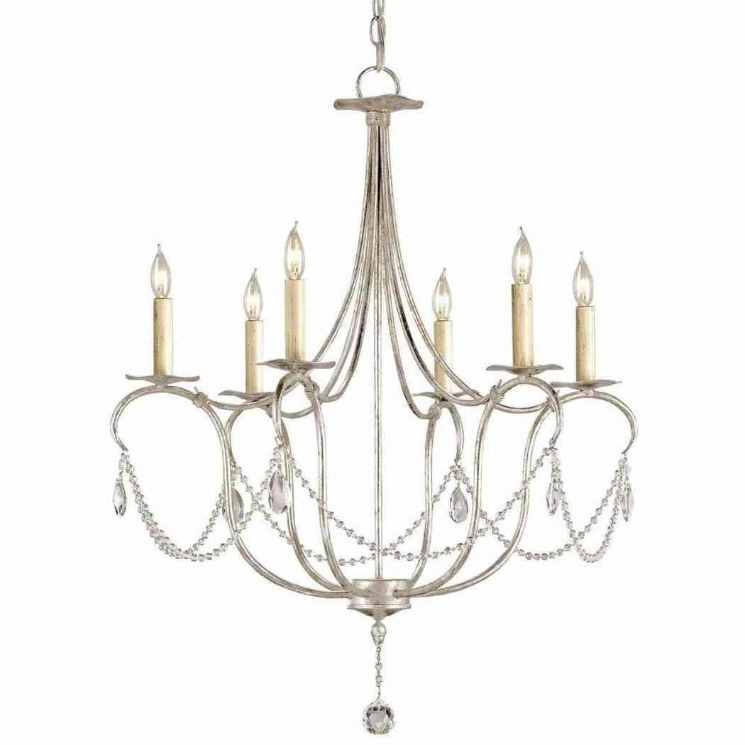 Silver Leaf Crystal Lights Silver Small Chandelier Chandeliers Sideboards and Things By Currey & Co