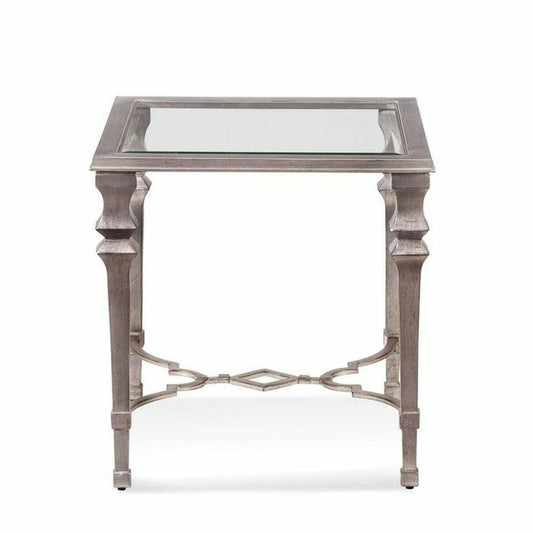 Silver Leaf Metal End Side Square Accent Table Side Tables Sideboards and Thangs By Bassett Mirror