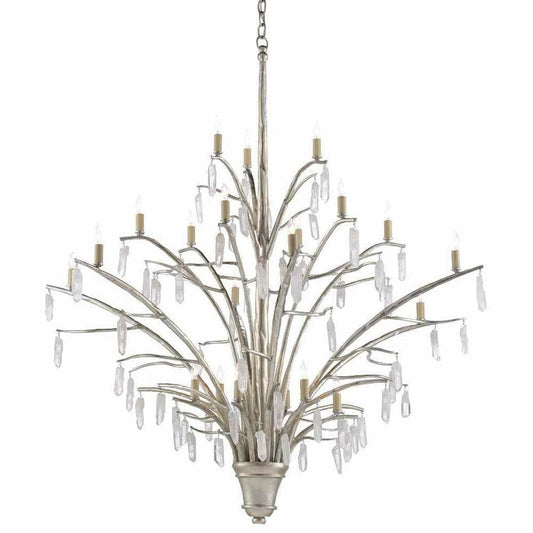 Silver Leaf Natural Raux Chandelier Chandeliers Sideboards and Things By Currey & Co