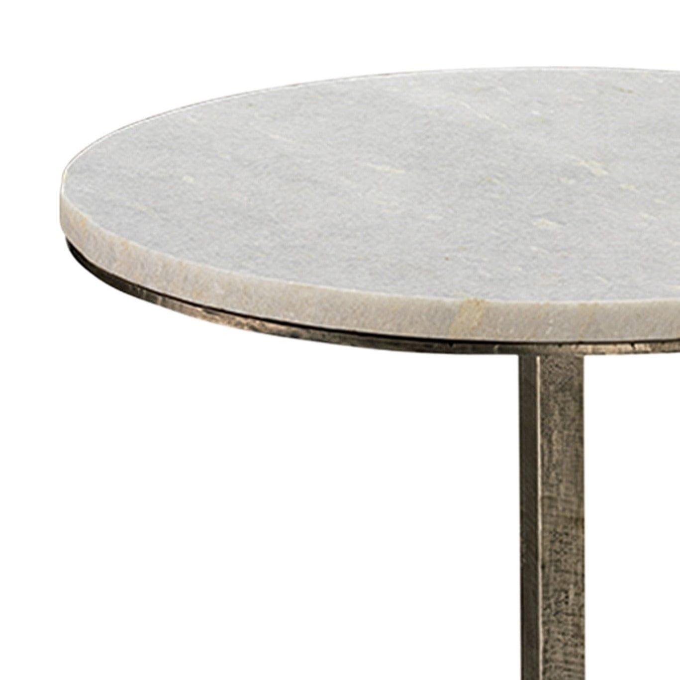 Silver Mid-Century Modern Left Bank Marble Table Side Tables Sideboards and Things By Jamie Young