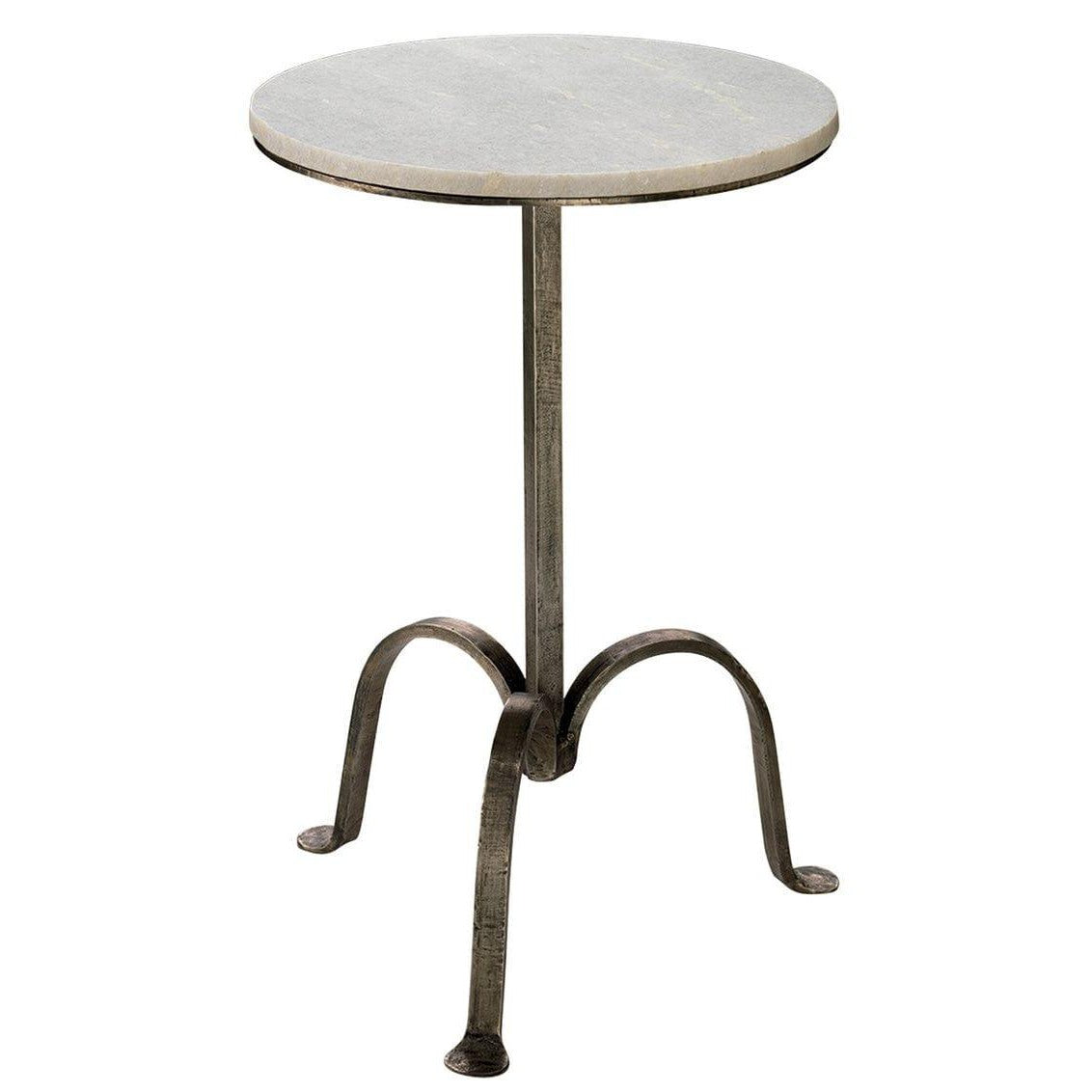 Silver Mid-Century Modern Left Bank Marble Table Side Tables Sideboards and Things By Jamie Young