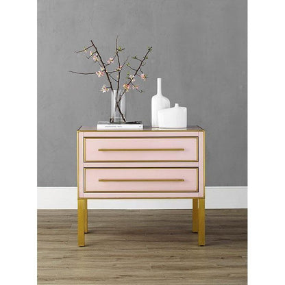 Silver Peony Satin Brass Arden Pink Chest Accent Cabinet Accent Cabinets Sideboards and Things By Currey & Co