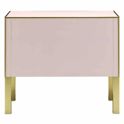 Silver Peony Satin Brass Arden Pink Chest Accent Cabinet Accent Cabinets Sideboards and Things By Currey & Co