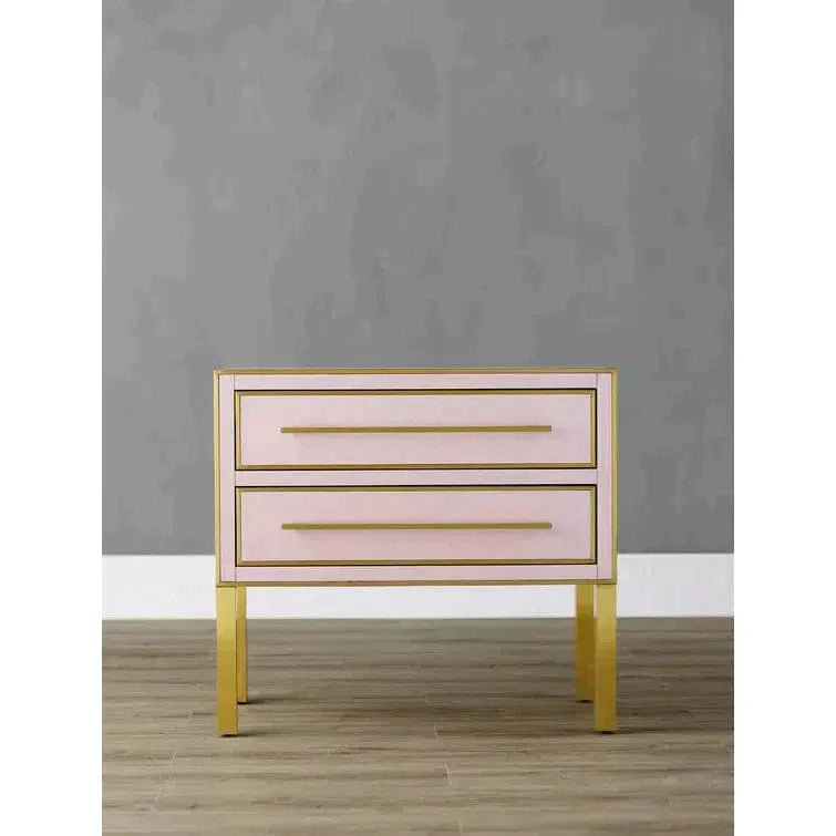 Silver Peony Satin Brass Arden Pink Chest Accent Cabinet Accent Cabinets Sideboards and Things By Currey & Co