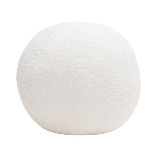 Diamond Sofa Single 14" Round Accent Pillow White Faux Shearling
