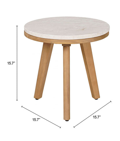 Zuo Modern Siro Natural Wodoen Round Side Table