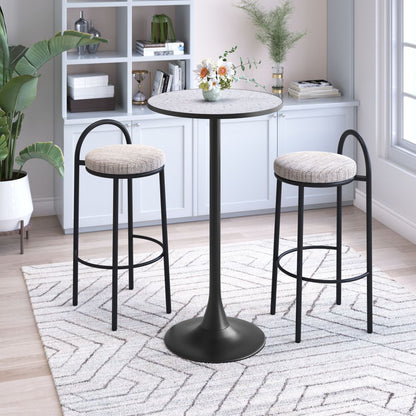 Zuo Modern Sisal Chenille Fabric Barstool 2PC