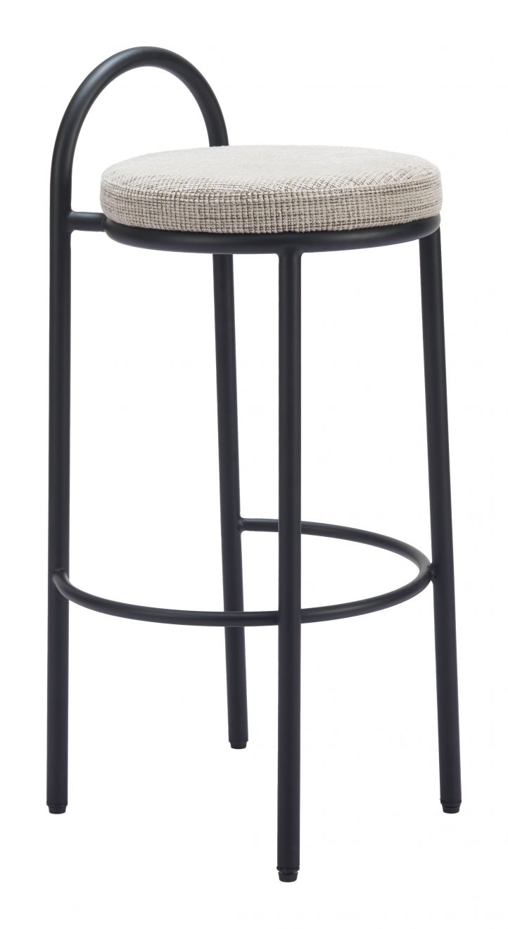 Zuo Modern Sisal Chenille Fabric Barstool 2PC