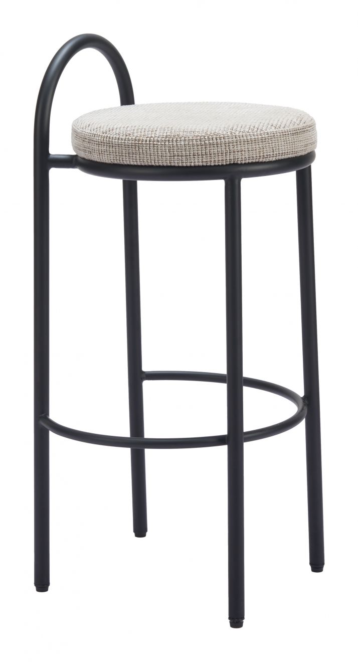 Zuo Modern Sisal Chenille Fabric Barstool 2PC