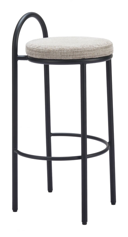 Zuo Modern Sisal Chenille Fabric Barstool 2PC