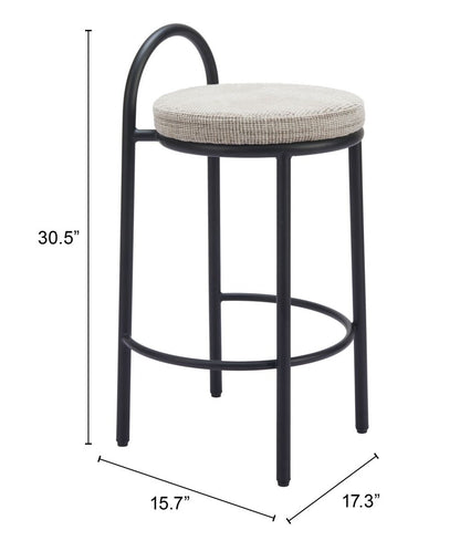 Zuo Modern Sisal Chenille Fabric Counter Stool 2PC