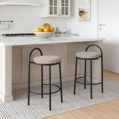 Zuo Modern Sisal Chenille Fabric Counter Stool 2PC